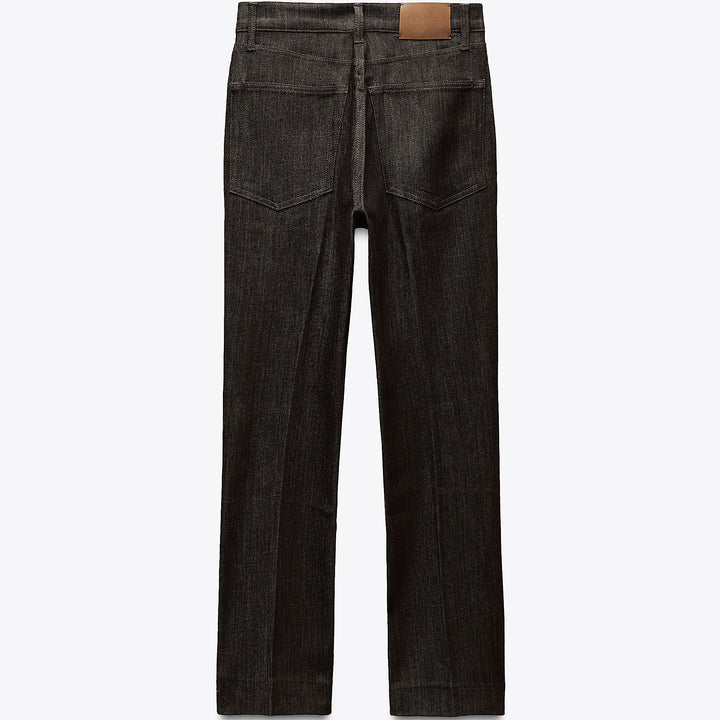 Moudda ZARA - Pantalon Bootcut - Taille Haute & Cropped Marron - Tunisie 2