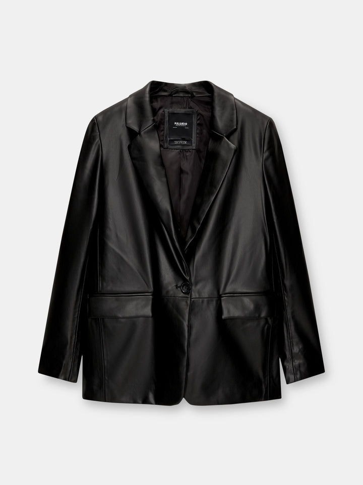 Moudda PULL & BEAR - Blazer Simili Cuir Basique - Tunisie 5