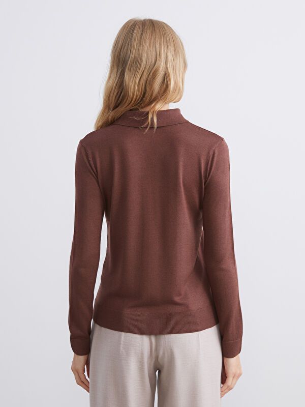 Moudda LC Waikiki - Cardigan fin en tricot Femme Brun foncé - Tunisie 4