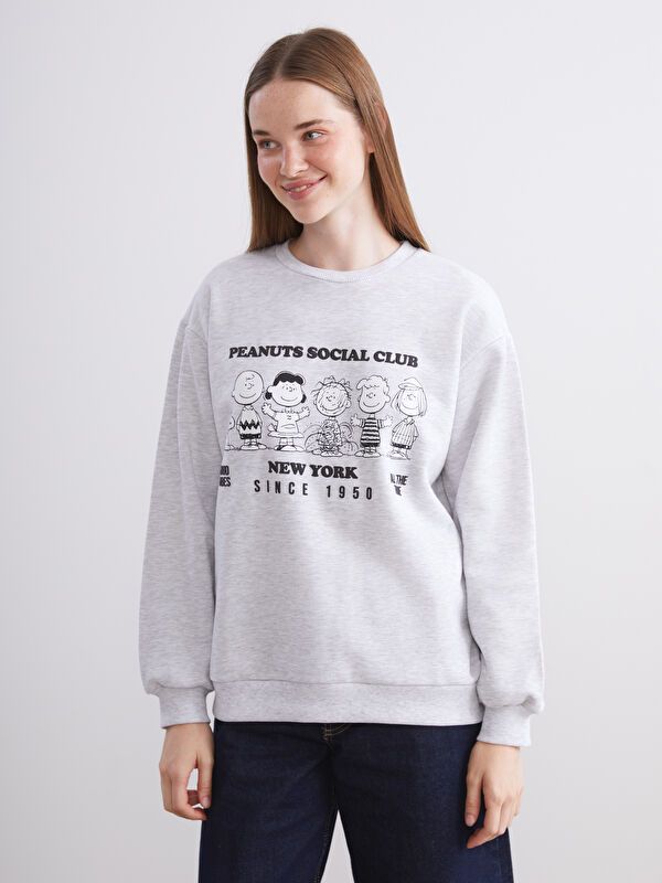 Moudda LC Waikiki - Sweatshirt en jersey sous licence Femme Mélange gris clair - Tunisie 1