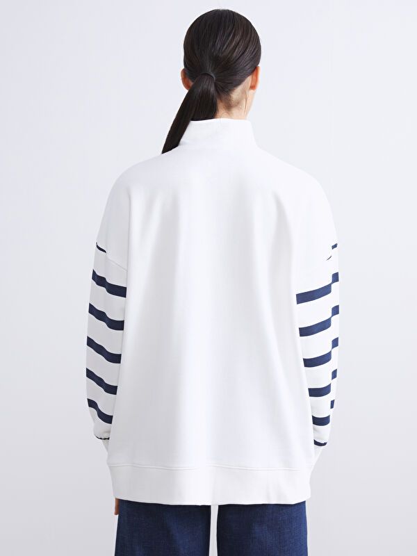 Moudda LC Waikiki - Tunique en jersey manches longues Femme Rayures marine - Tunisie 4