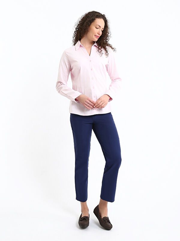 Moudda LC Waikiki - Chemise tissée manches longues Femme Rose clair - Tunisie 2