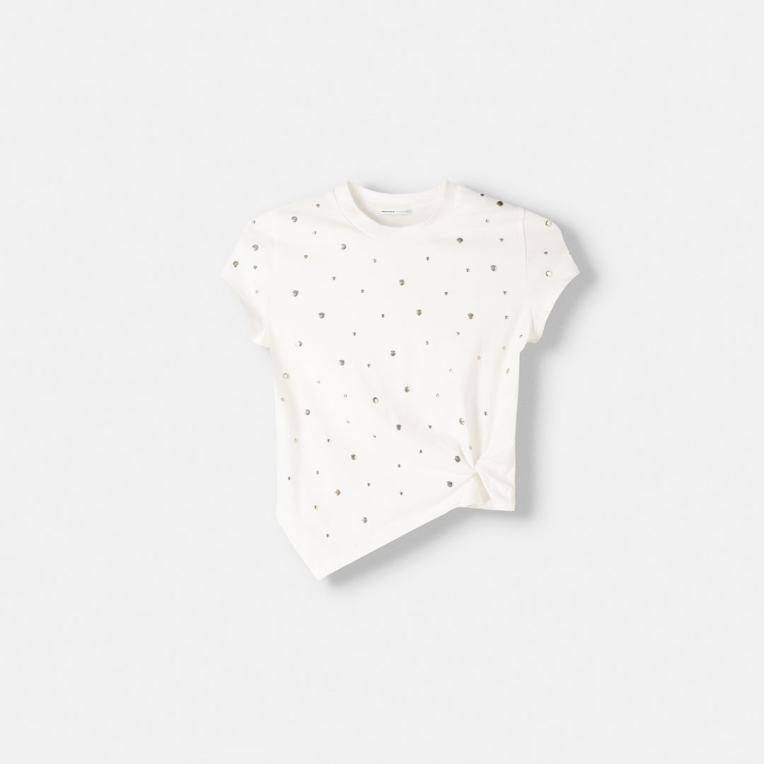 Moudda BERSHKA - T-shirt asymétrique clouté - Tunisie 1