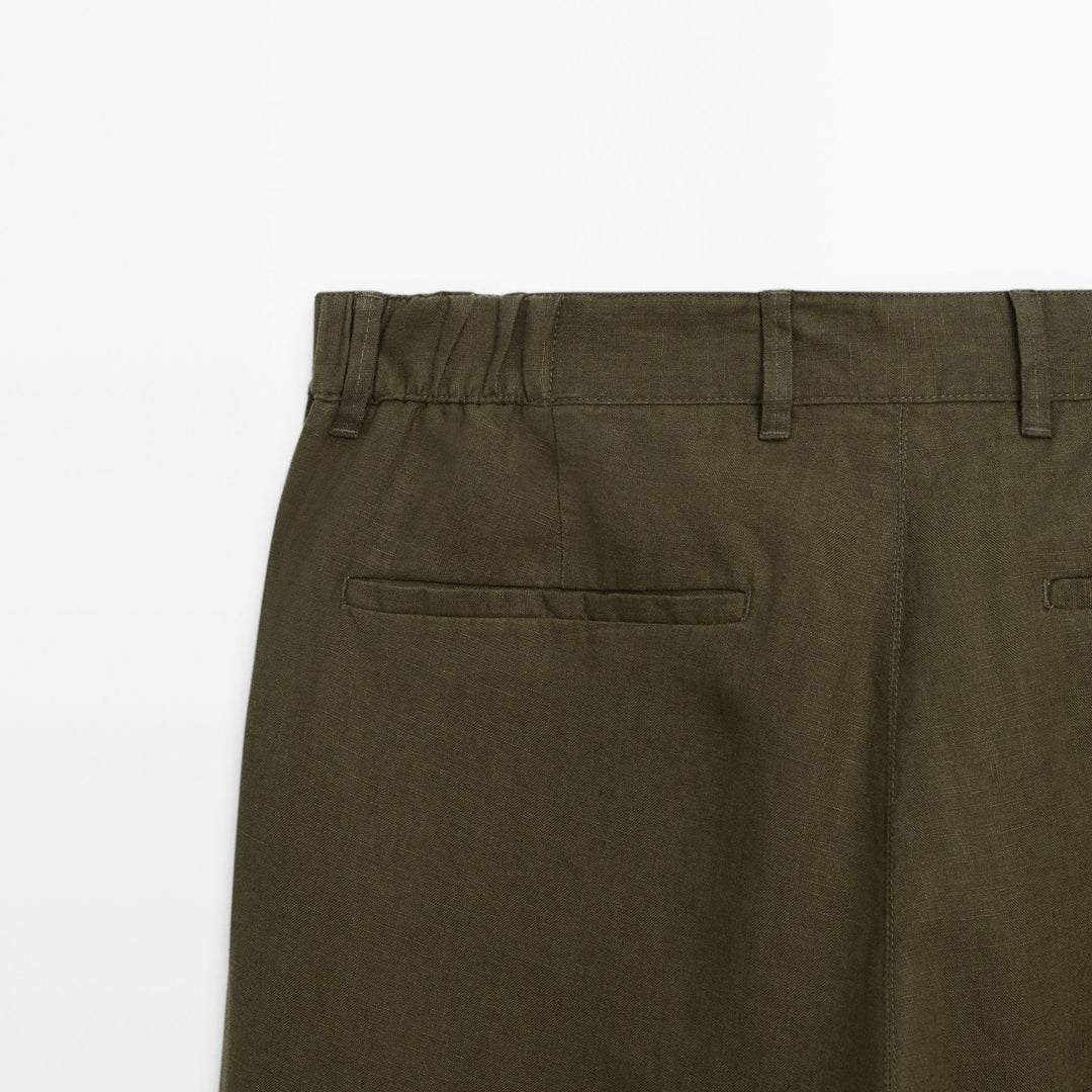 Moudda Massimo Dutti - Pantalon 100 % lin sophistiqué fuselé - Tunisie 5