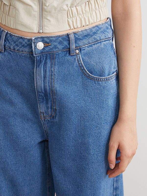 Moudda LC Waikiki - Pantalon tissé en denim Femme Bleu moyen - Tunisie 3