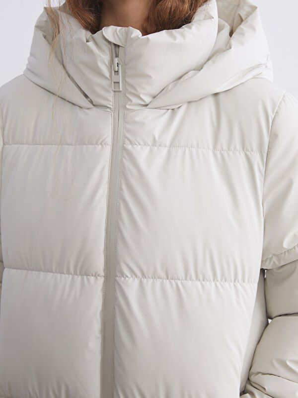 Moudda LC Waikiki - Manteau matelassé en nylon Femme Beige clair - Tunisie 3