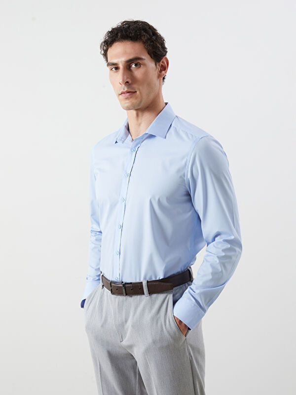 Moudda LC Waikiki - Chemise tissée manches longues Homme Bleu clair - Tunisie 1