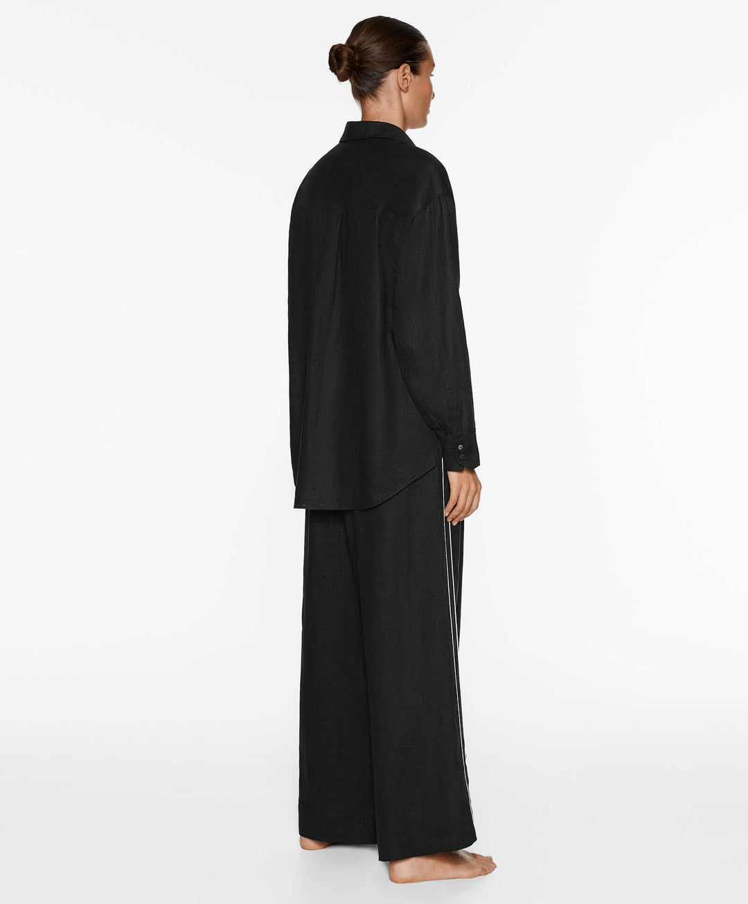 Moudda Oysho - Pantalon 100% Lin avec Passepoil Taille Moyenne - Tunisie 8
