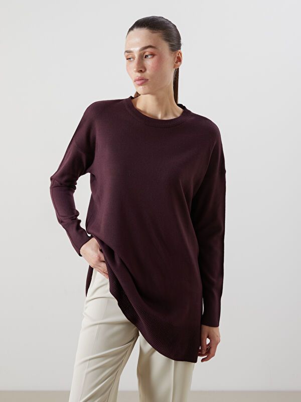 Moudda LC Waikiki - Tunique tricot Femme Prune foncée - Tunisie 1