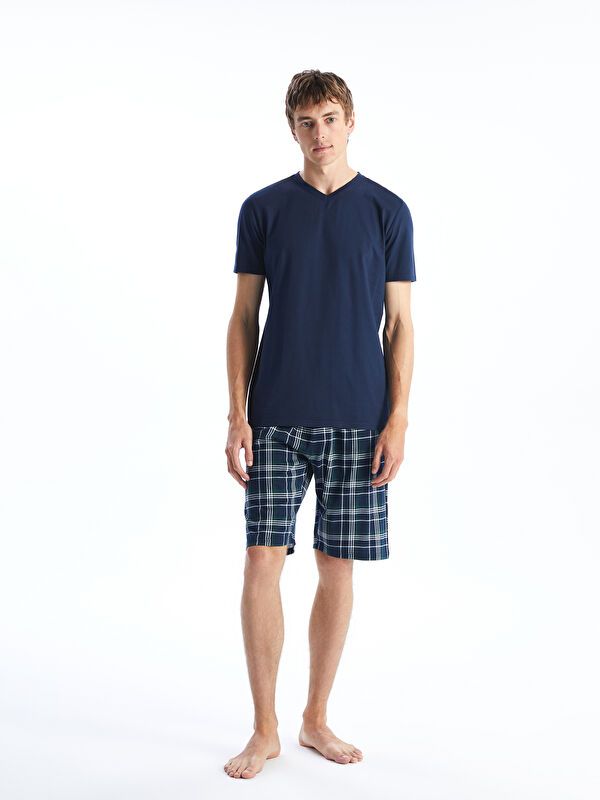 Moudda LC Waikiki - Ensemble pyjama en jersey à manches courtes et shorty pour Hommes - Tunisie 1
