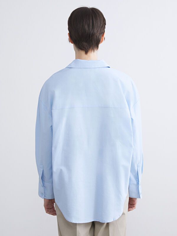 Moudda LC Waikiki - Chemise tissée manches longues Femme Bleu clair - Tunisie 4