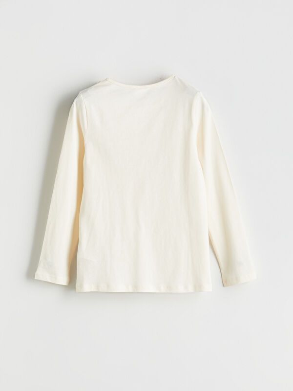 Moudda LC Waikiki - Pyjama en jersey manches longues moyen Fille Ecru - Tunisie 4