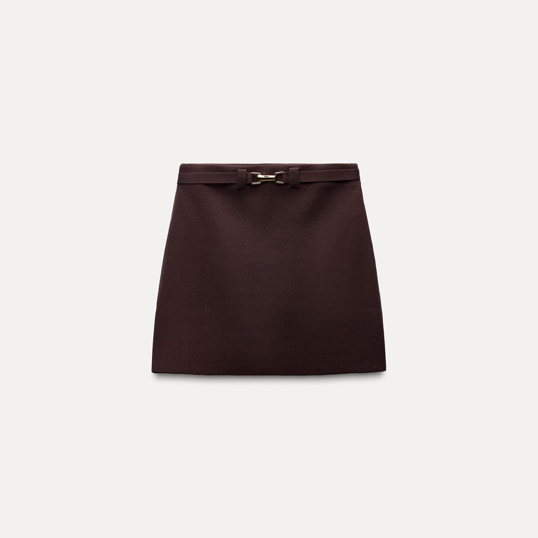 Moudda ZARA - Mini-jupe avec ceinture boucle dorée – ensemble - Tunisie 1