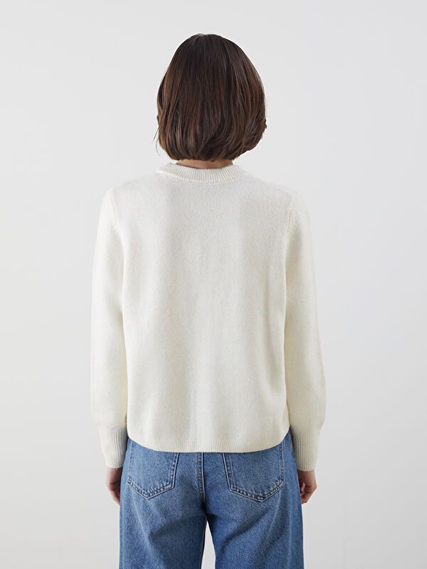 Moudda LC Waikiki - Pull tricot moyen Femme Ecru - Tunisie 4