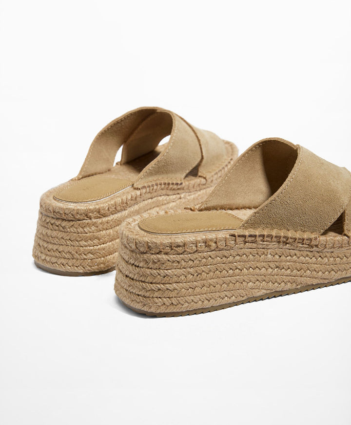 Moudda Oysho - Espadrilles à Talon en Jute et Daim Croisées - Tunisie 3