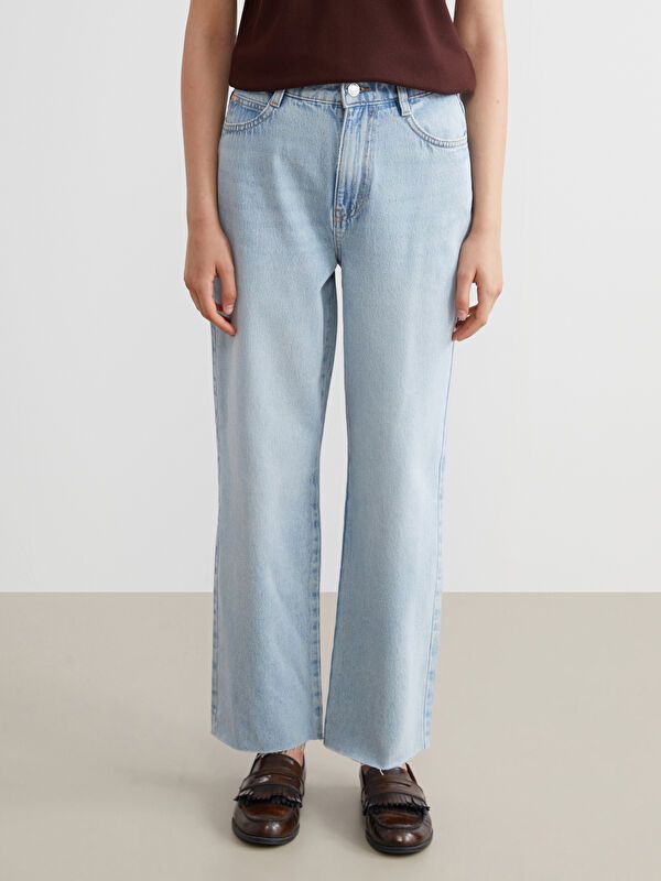 Moudda LC Waikiki - Pantalon tissé en denim Femme Bleu clair - Tunisie 2