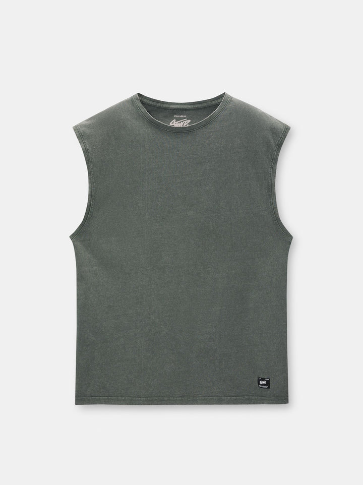 Moudda PULL & BEAR - Débardeur Épaule Tombante Teinture Garment - Tunisie 1