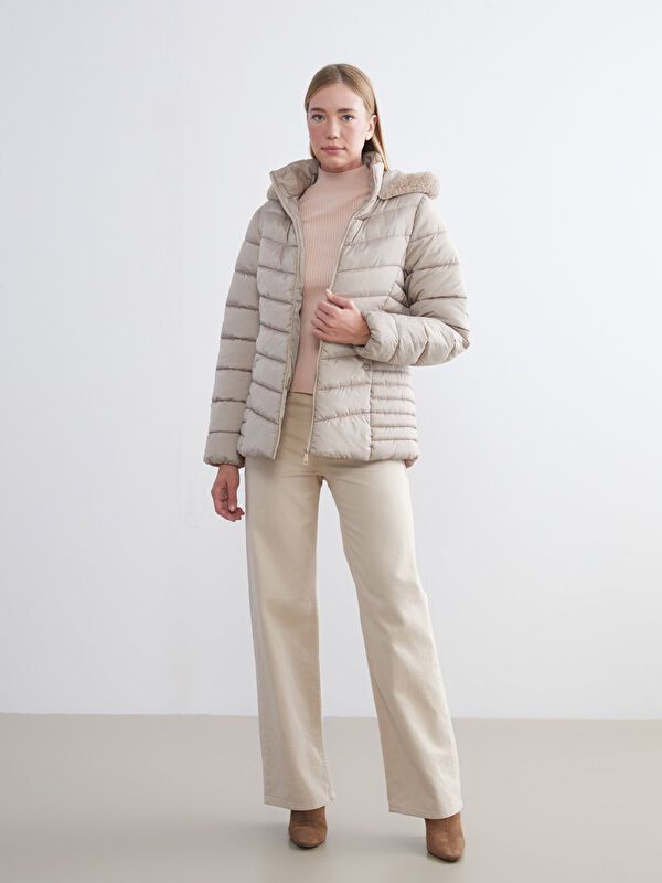 Moudda LC Waikiki - Manteau matelassé en nylon Femme Beige - Tunisie 2