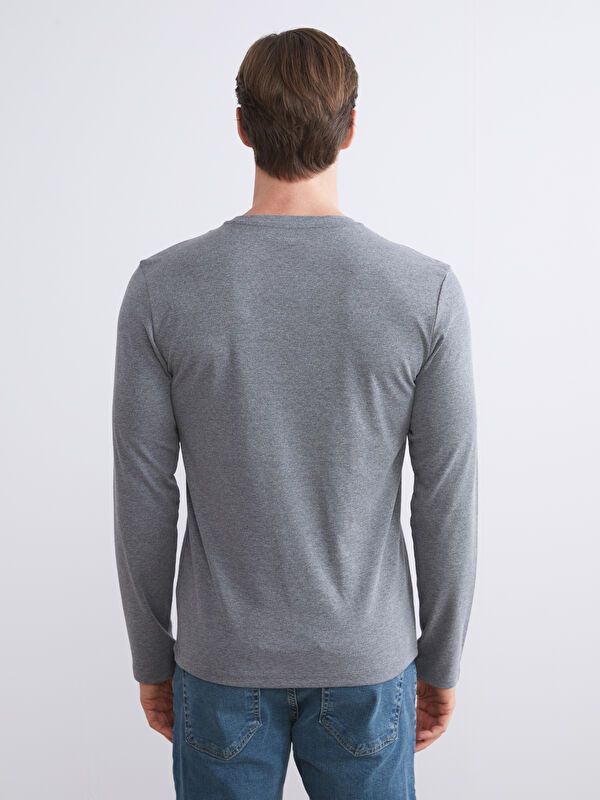 Moudda LC Waikiki - Sweatshirt jersey basique Homme Mélange anthracite - Tunisie 4