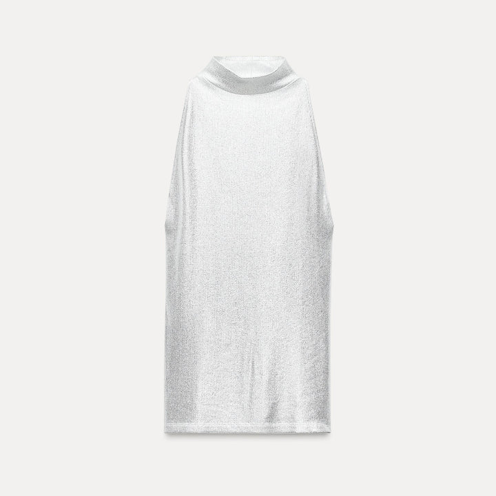 Moudda ZARA - T-shirt col licou effet métallisé côtelé - Tunisie 2