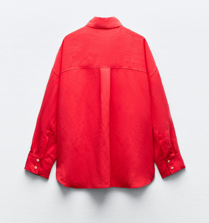 Moudda ZARA - Chemise oversize, manches longues, bouton décoratif - Tunisie 2