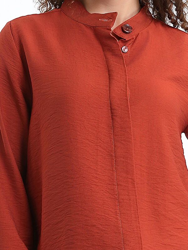 Moudda LC Waikiki - Tunique à manches longues Femme Orange brûlée - Tunisie 3