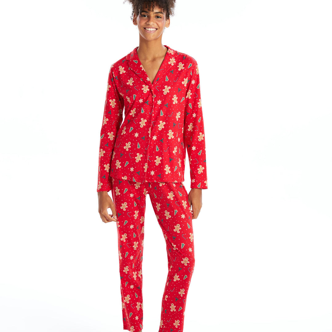 Moudda LC Waikiki - Pyjama en jersey manches longues Femme Impression rouge vif - Tunisie 2
