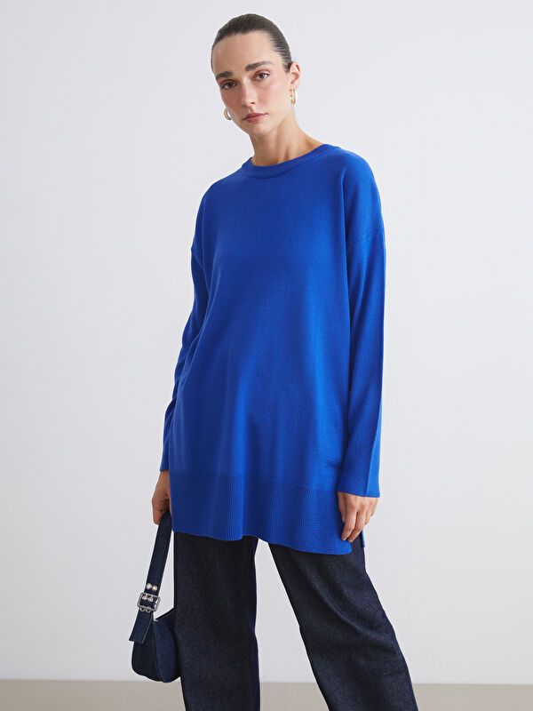 Moudda LC Waikiki - Tunique tricot Femme Bleu marine claire - Tunisie 1