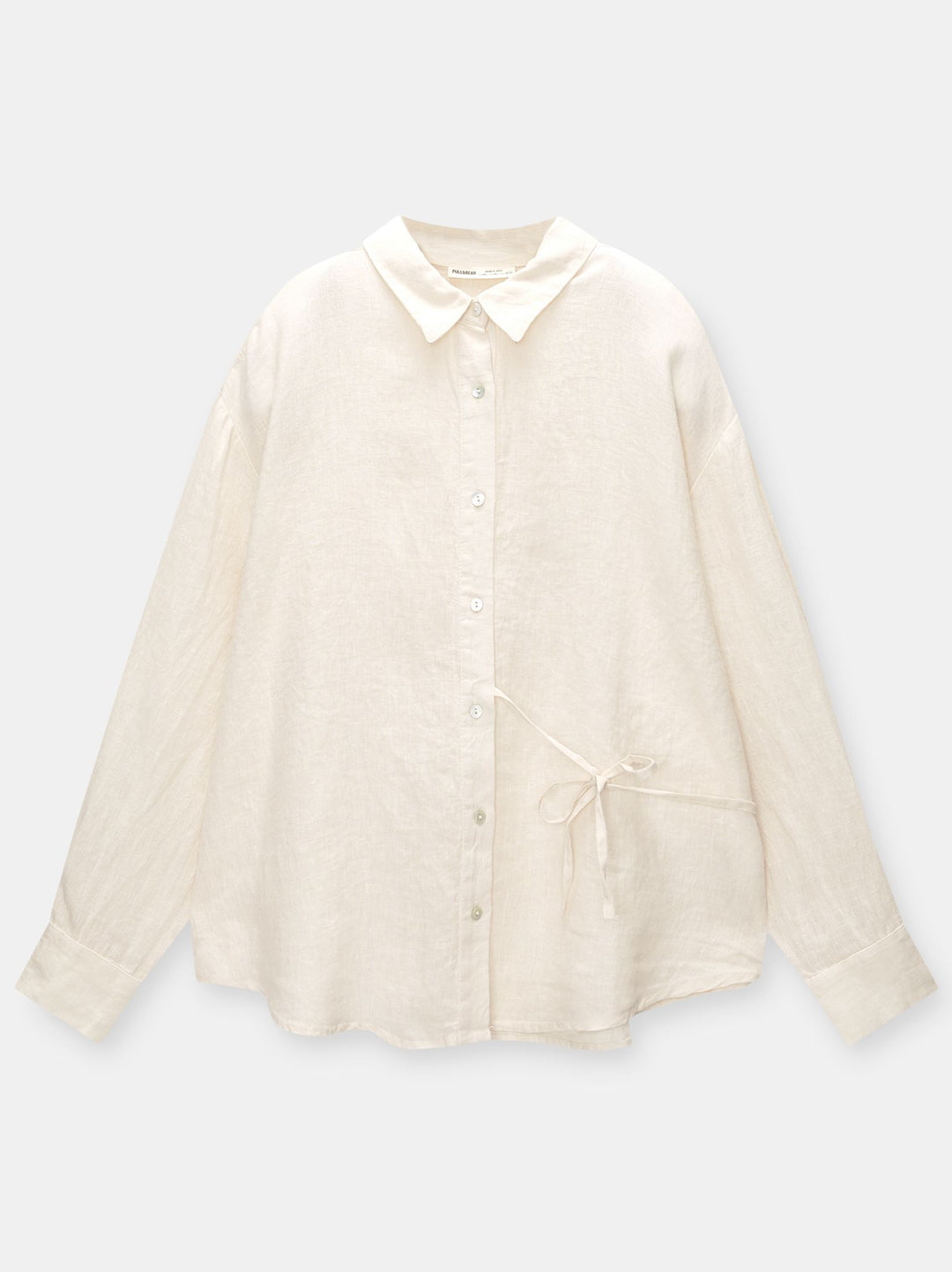 Moudda PULL & BEAR - Chemise Rustique Nœud Latéral 100% Lin - Tunisie 4
