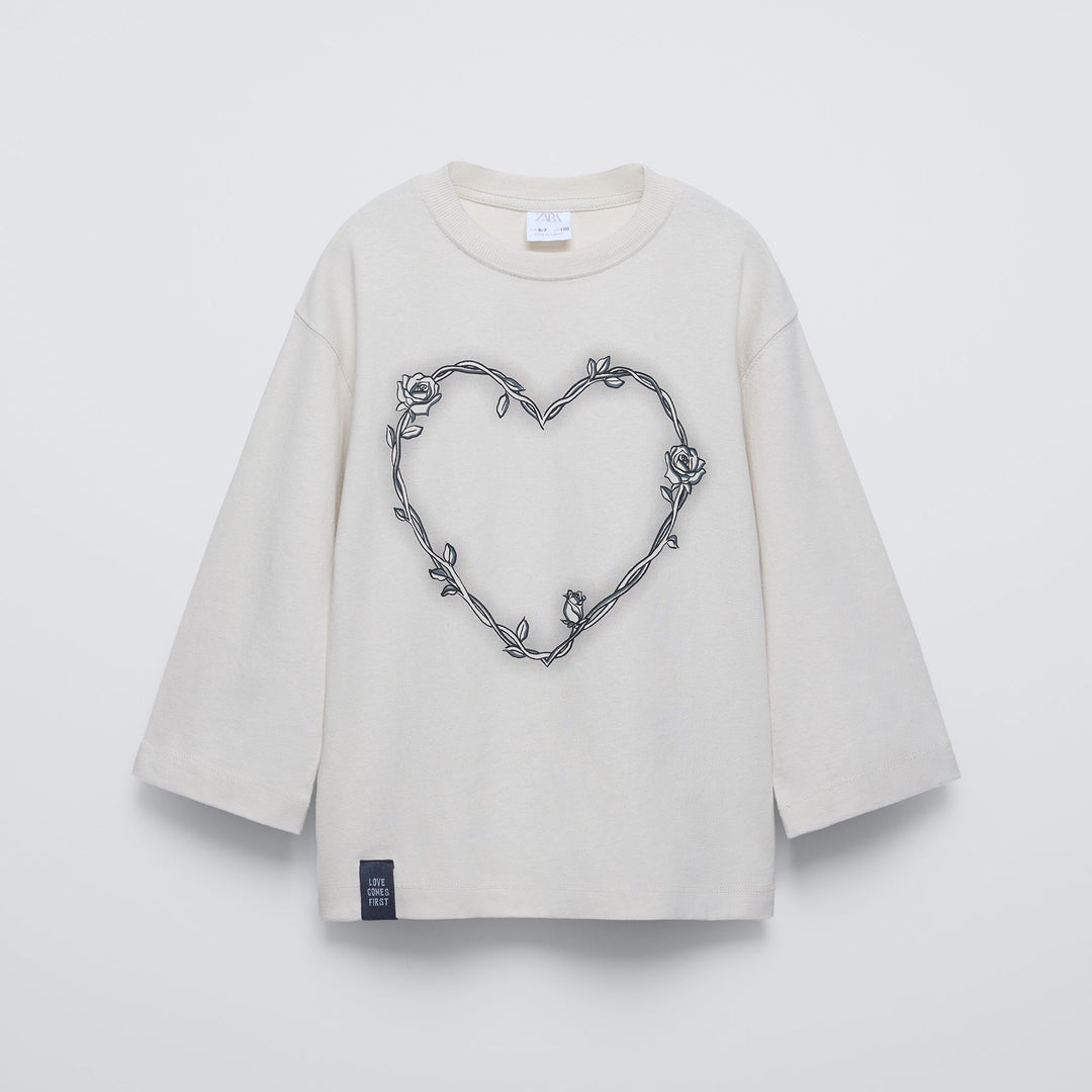 Moudda ZARA - T-shirt cœur et roses - Tunisie 1