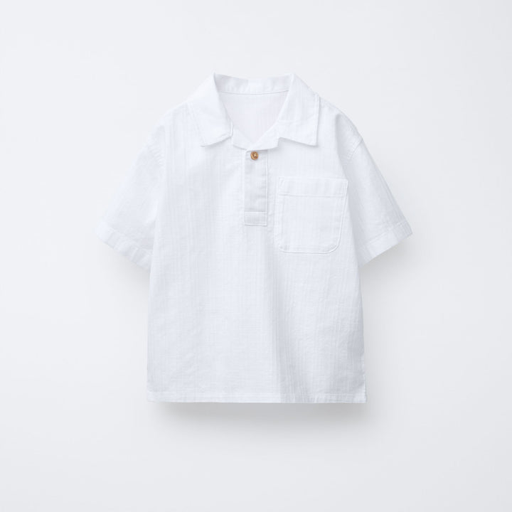 Moudda ZARA - Chemise Enfant - Polo Écru & Texture Basique (6T) - Tunisie 1