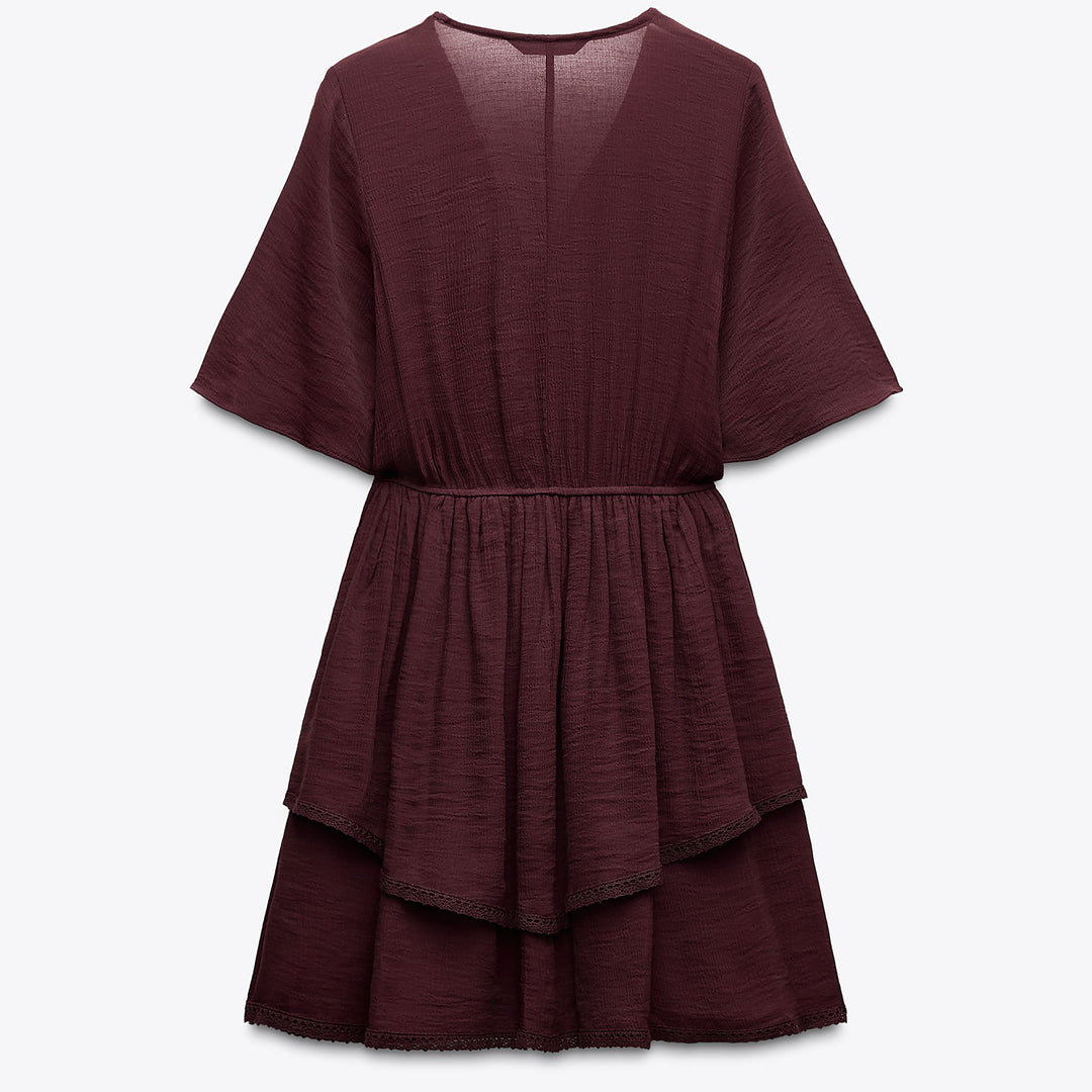 Moudda ZARA - Robe Mini Viscose - Taille Élastique & Dentelle - Tunisie 2