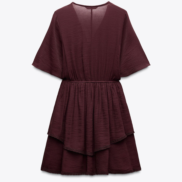 Moudda ZARA - Robe Mini Viscose - Taille Élastique & Dentelle - Tunisie 2