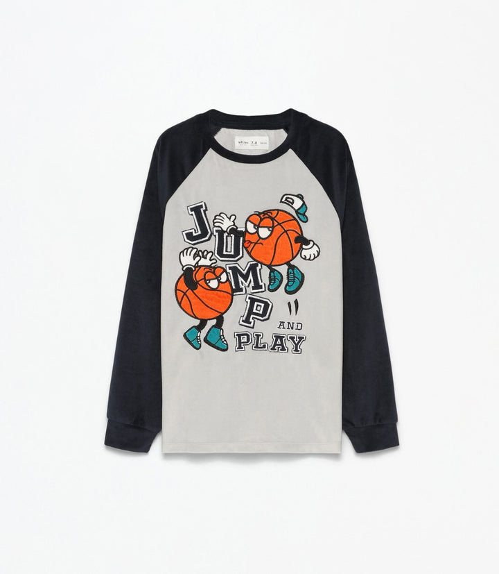 Moudda Lefties - Pyjama Velours - Patch Basketball Garçon - Tunisie 3