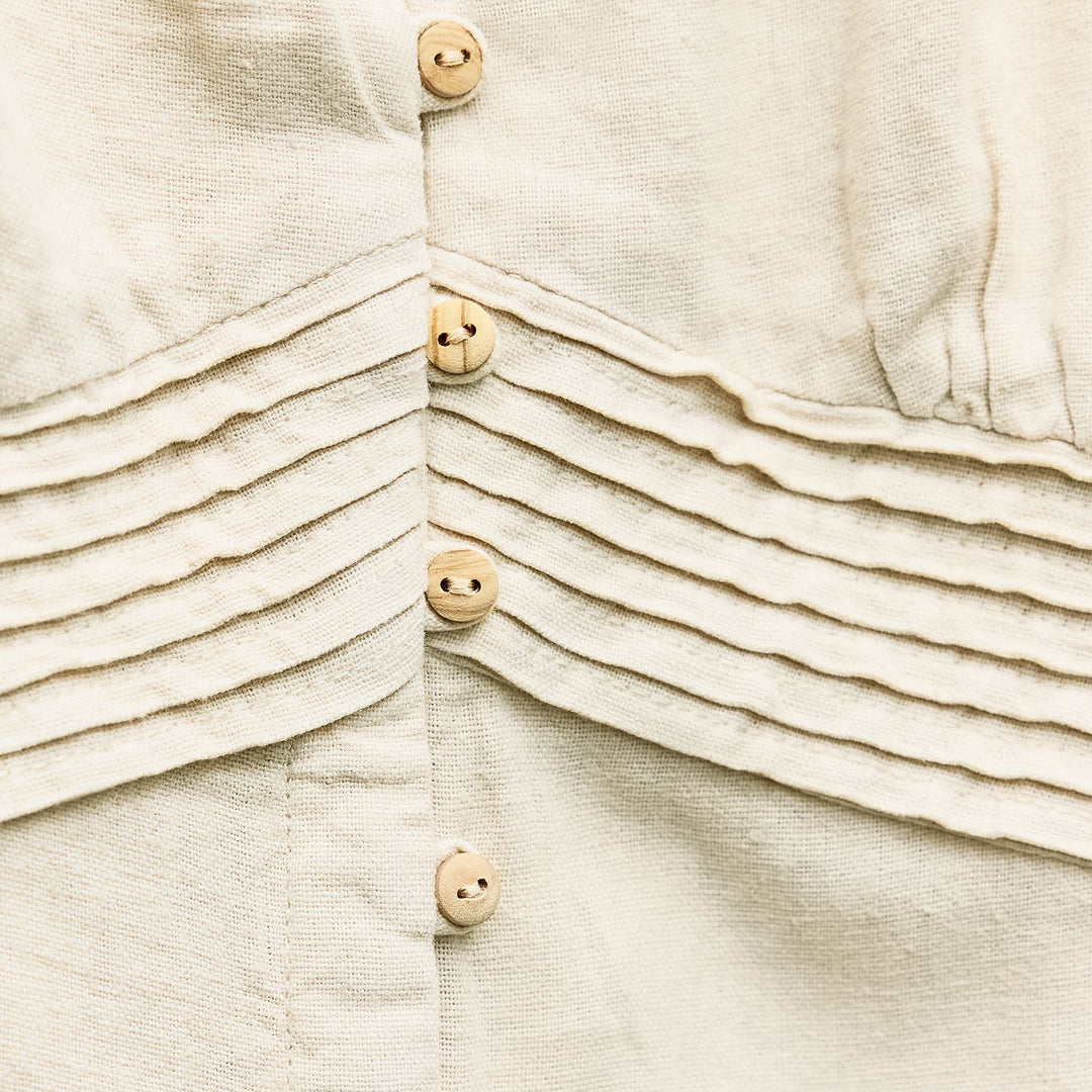 Moudda ZARA - Robe mi-longue lin/viscose fines bretelles boutons devant - Tunisie 3