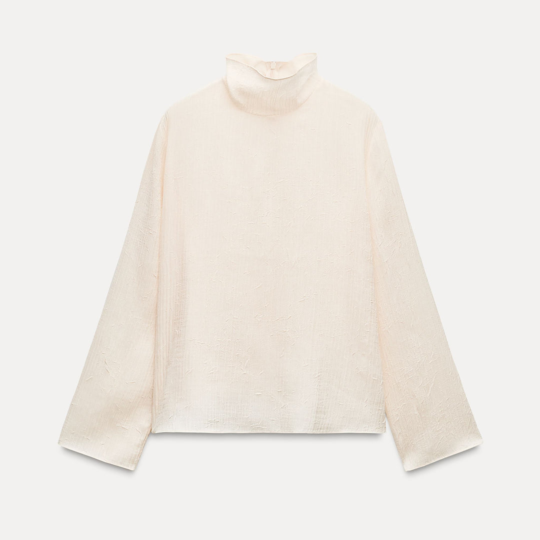 Moudda ZARA - Chemise col haut tissu froissé - Tunisie 1