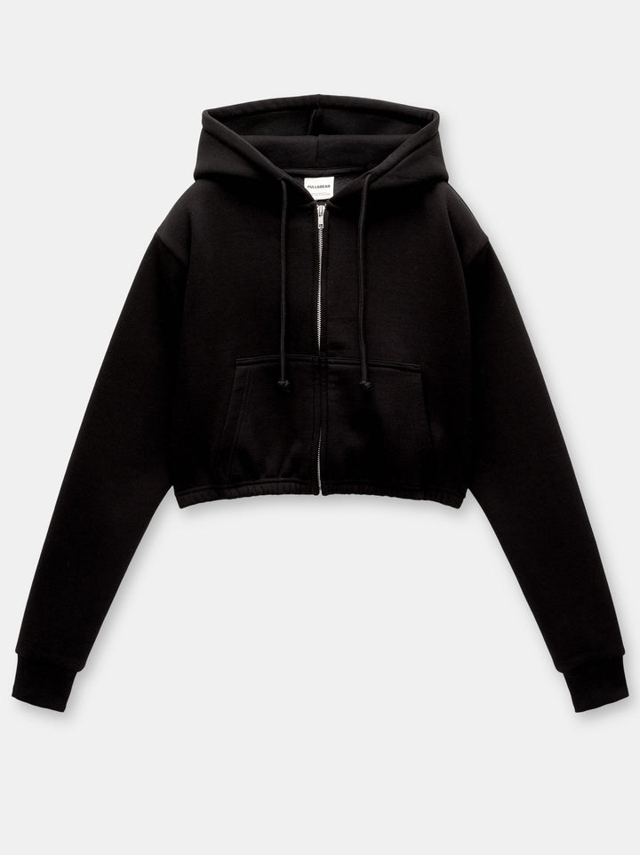 Moudda PULL & BEAR - Sweat Fermeture Capuche Crop Tunnel Fleece - Tunisie 3