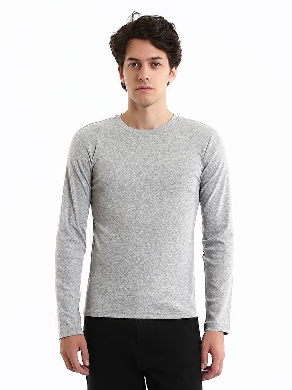 Moudda LC Waikiki - Sweatshirt jersey basique Homme Mélange de gris - Tunisie 1