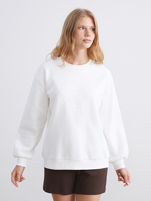 Moudda LC Waikiki - Sweatshirt en jersey Femme Ecru - Tunisie 1