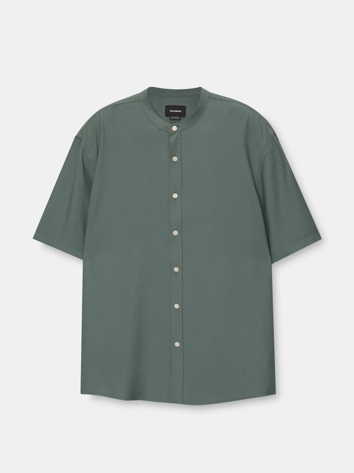 Moudda PULL & BEAR - Chemise Basique Demi-Manches Col Mao - Tunisie 4