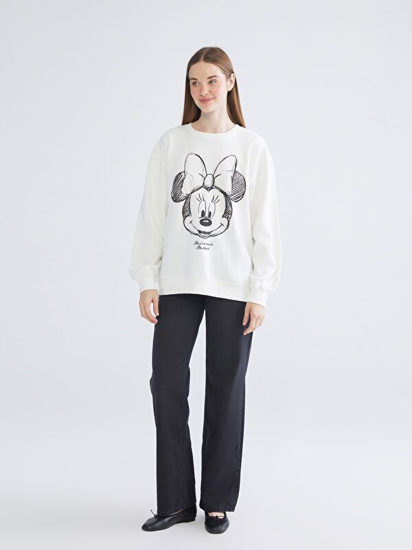 Moudda LC Waikiki - Sweatshirt en jersey sous licence Femme Ecru - Tunisie 2