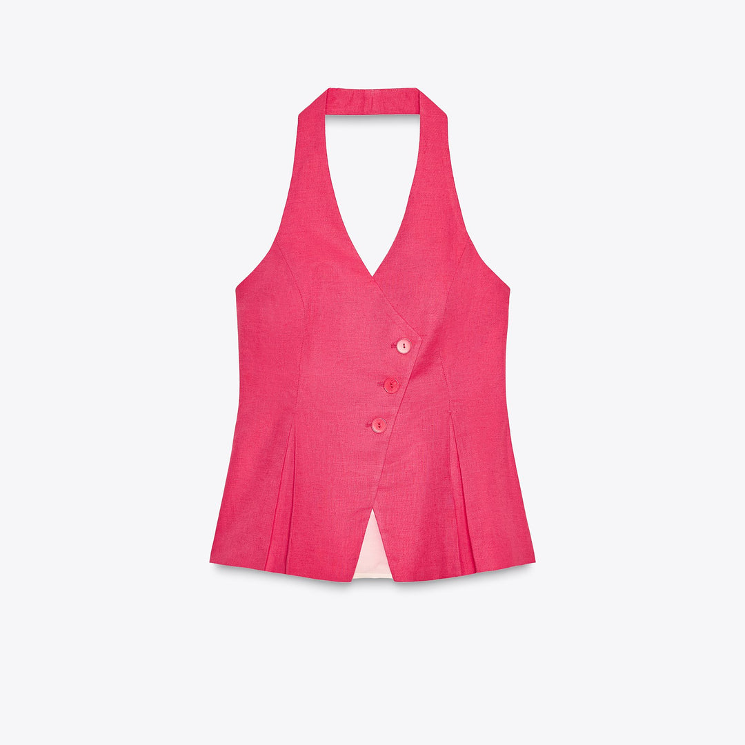 Moudda ZARA - Ensemble Gilet Lin - Croisé Asymétrique - Tunisie 1
