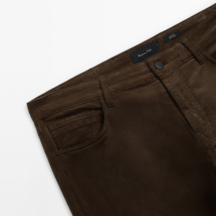 Moudda Massimo Dutti - Pantalon jean velours côtelé diagonal coupe slim - Tunisie 4