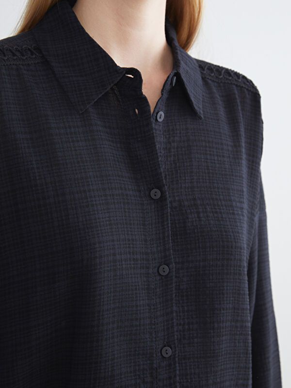 Moudda LC Waikiki - Chemise tissée manches longues Femme Noir - Tunisie 3