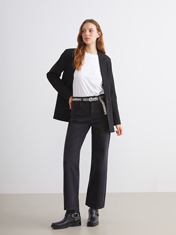 Moudda LC Waikiki - Pantalon tissé denim Femme Noir - Tunisie 1