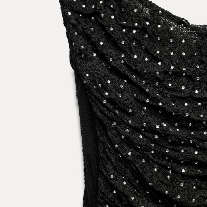 Moudda ZARA - Haut asymétrique dentelle et strass – ensemble - Tunisie 3