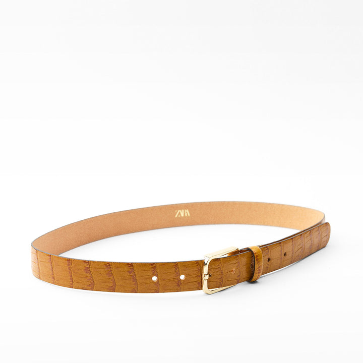 Moudda ZARA - Ceinture cuir 3 cm, boucle carrée croco - Tunisie 3