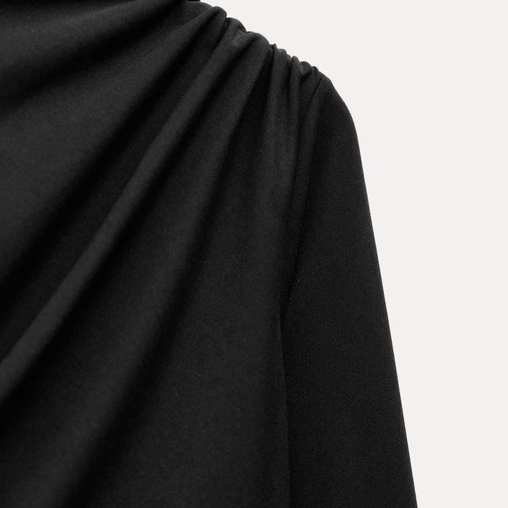 Moudda ZARA - Robe mi-longue drapée maille manches longues col haut - Tunisie 3