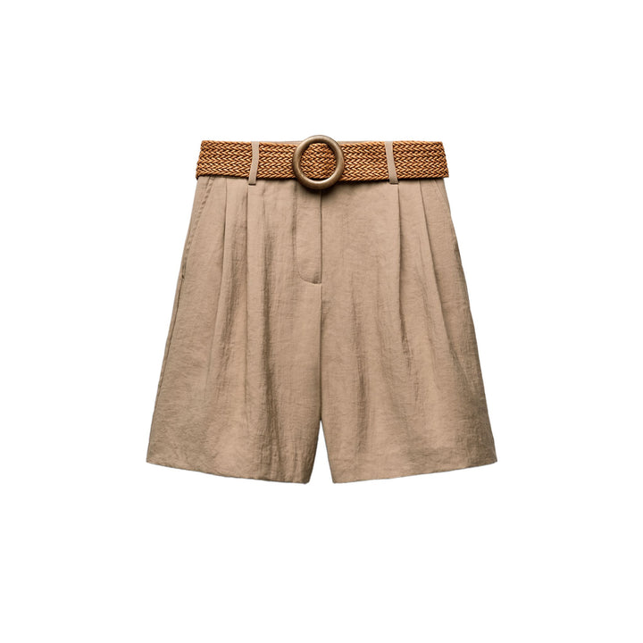 Moudda ZARA - Short ceinture large boucle ronde imitation bois - Tunisie 3