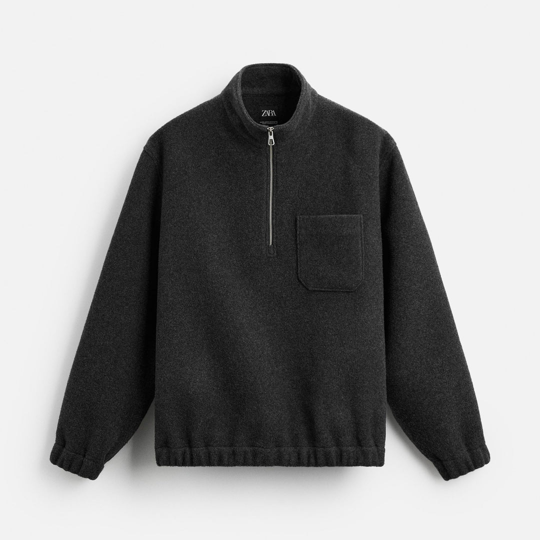 Moudda ZARA - Sweat - Demi-fermeture, Molleton & Laine (Noir Bleu) - Tunisie 1
